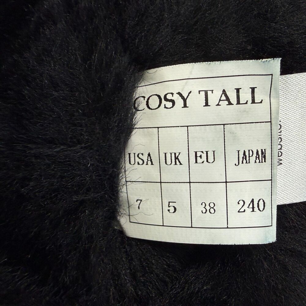 AUSTRALIA LUXE COLLECTIVE Black Cosy Tall Boots Sheepskin Fur Women's Size 7 - Picture 15 of 16